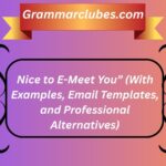 Nice to E-Meet You” Mean